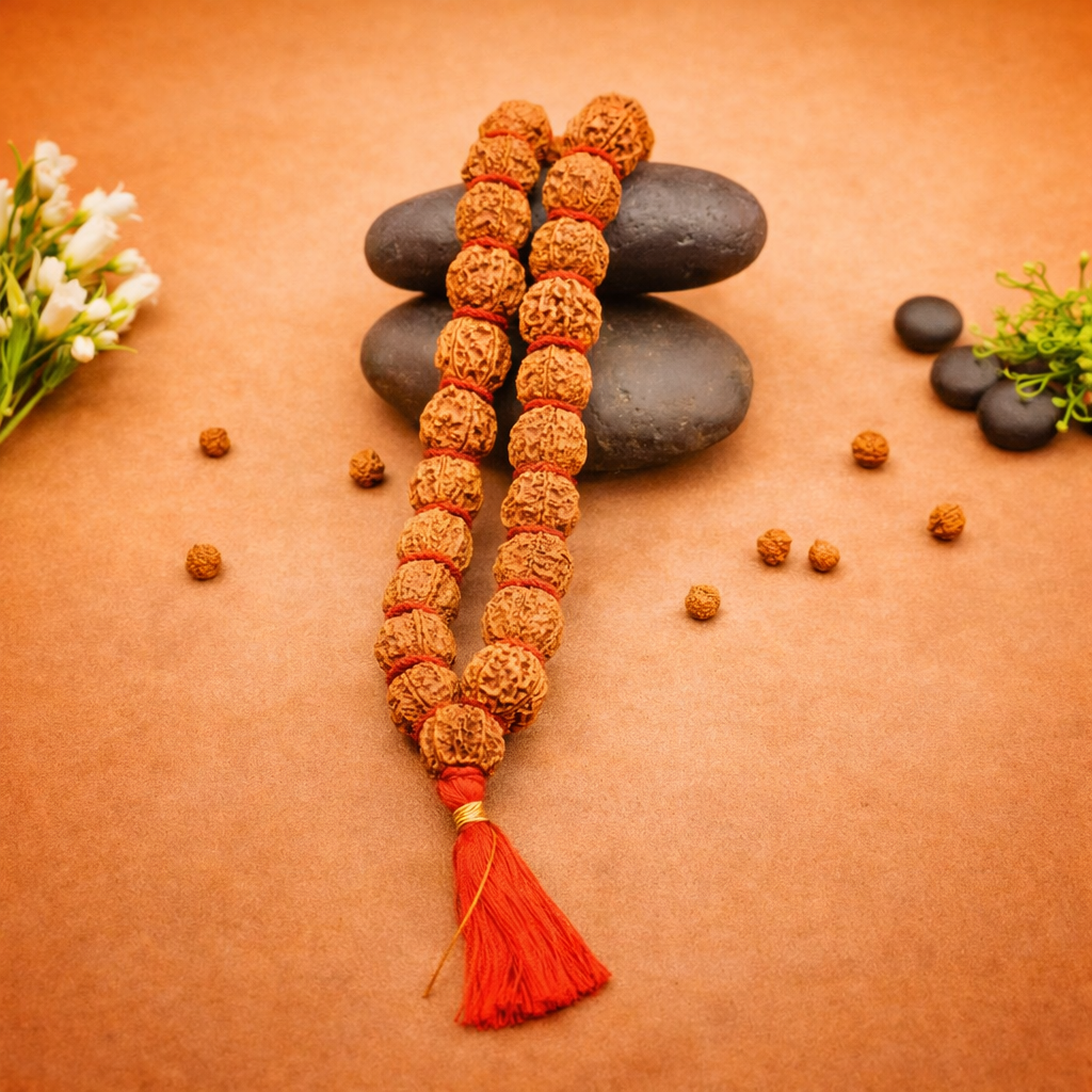 5 Mukhi Kantha Mala | Five Face Nepali Rudraksha Mala