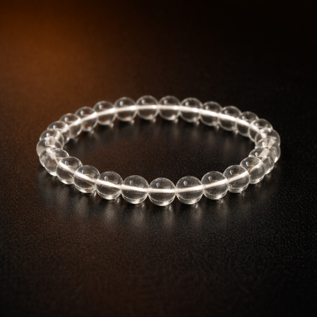 Natural Sphatik Bracelet (8mm, Unisex) - Image 3