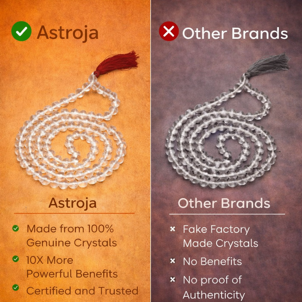 Natural Sphatik Necklace Jaap Mala (108+1 Beads, 8MM, Unisex) 100% Original & Certified - Image 2