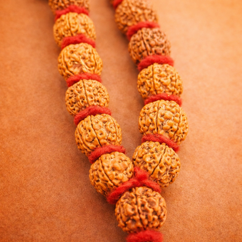 5 Mukhi Kantha Mala | Five Face Nepali Rudraksha Mala - Image 3